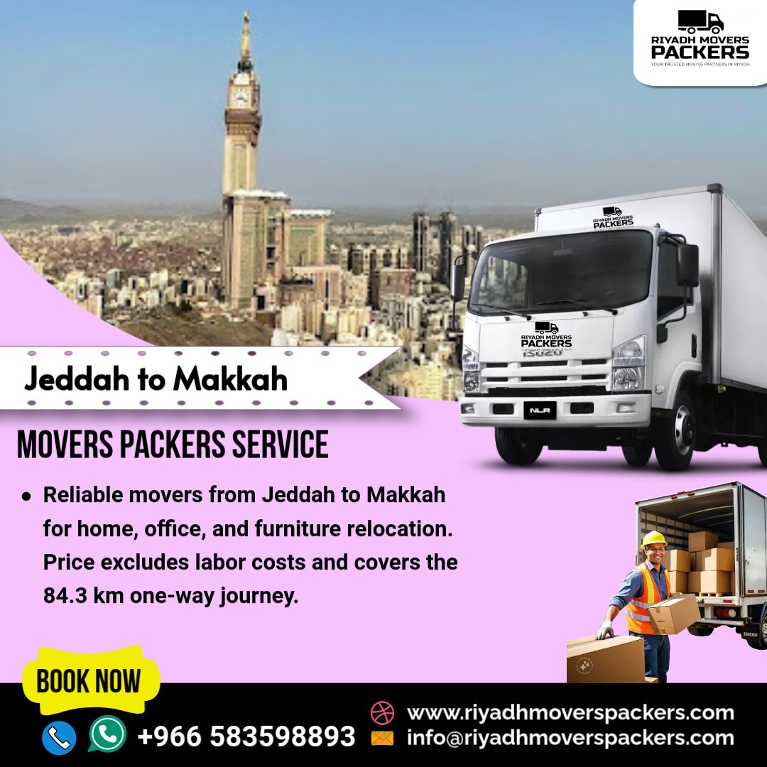 Jeddah to Makkah Movers Packers Services