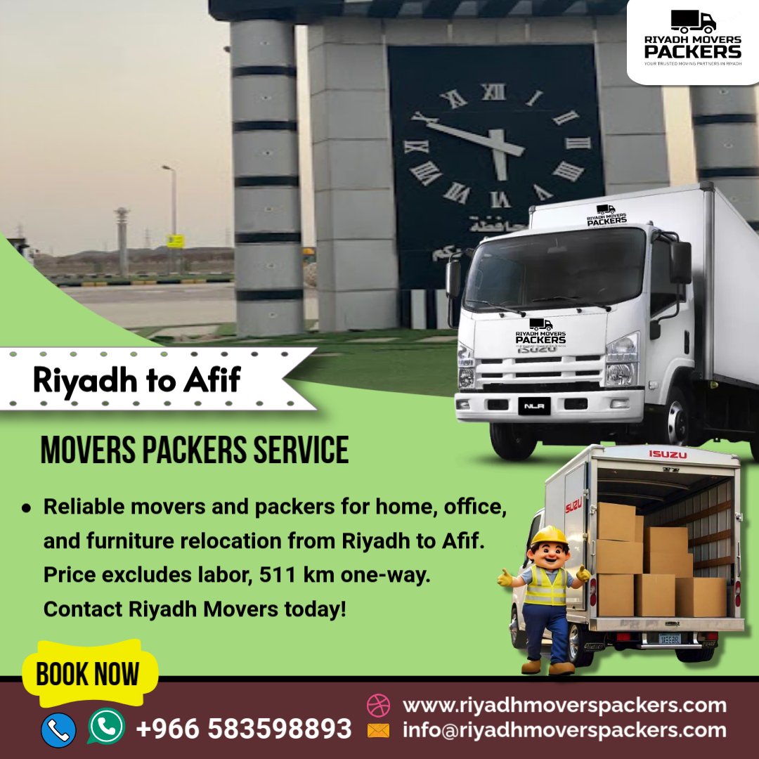 Riyadh to Afif Movers Packers Services