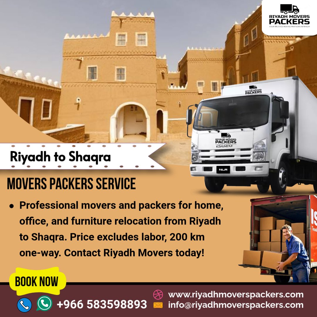 Riyadh to Shaqra Movers Packers Services