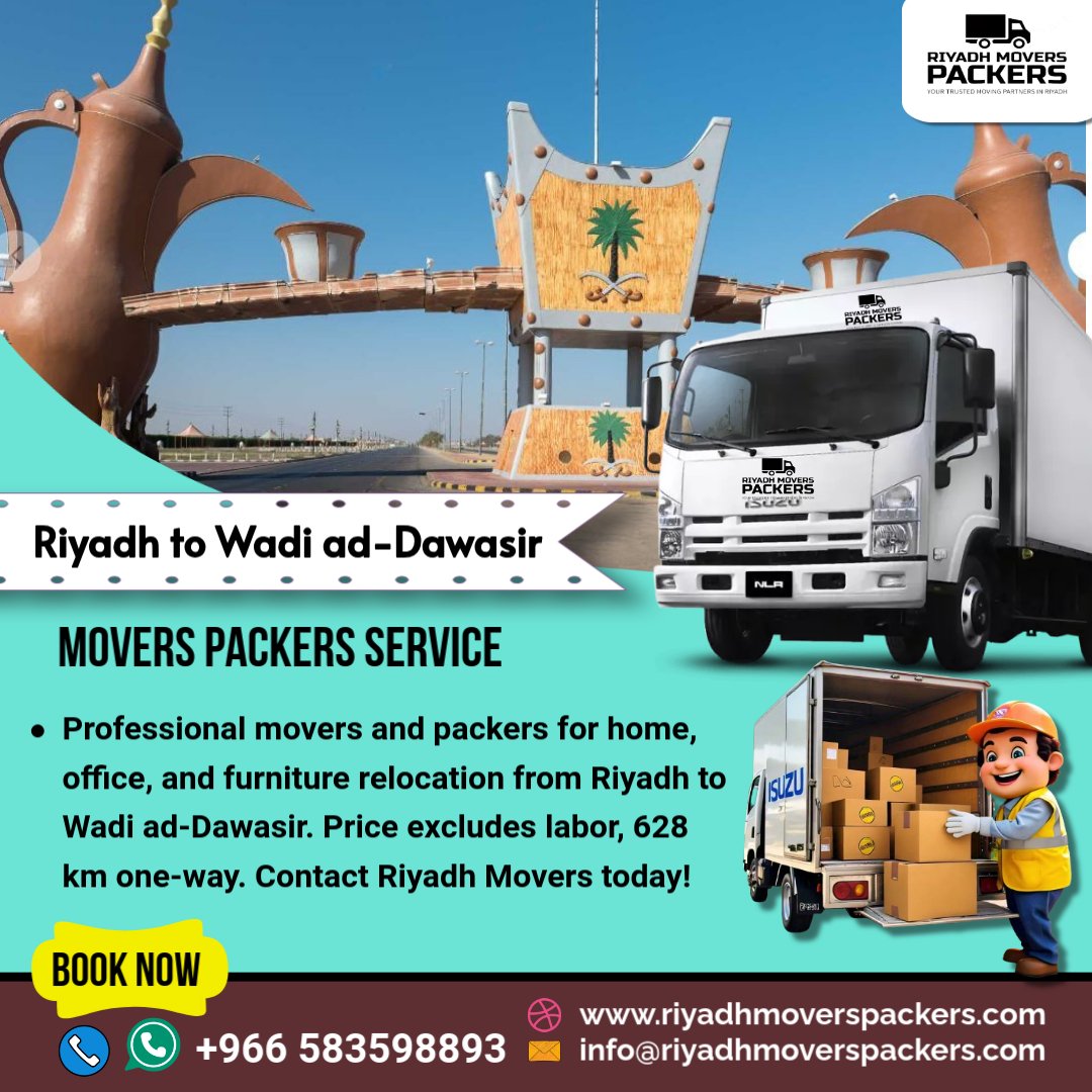 Riyadh to Wadi ad-Dawasir Movers Packers Services