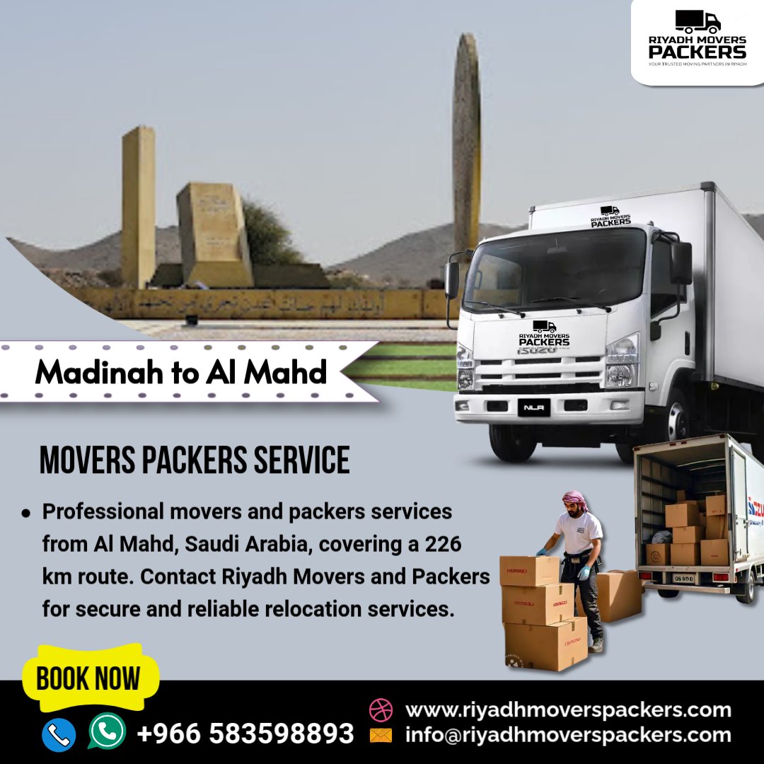Madinah to Al Mahd Saudi Arabia Movers and Packers Services