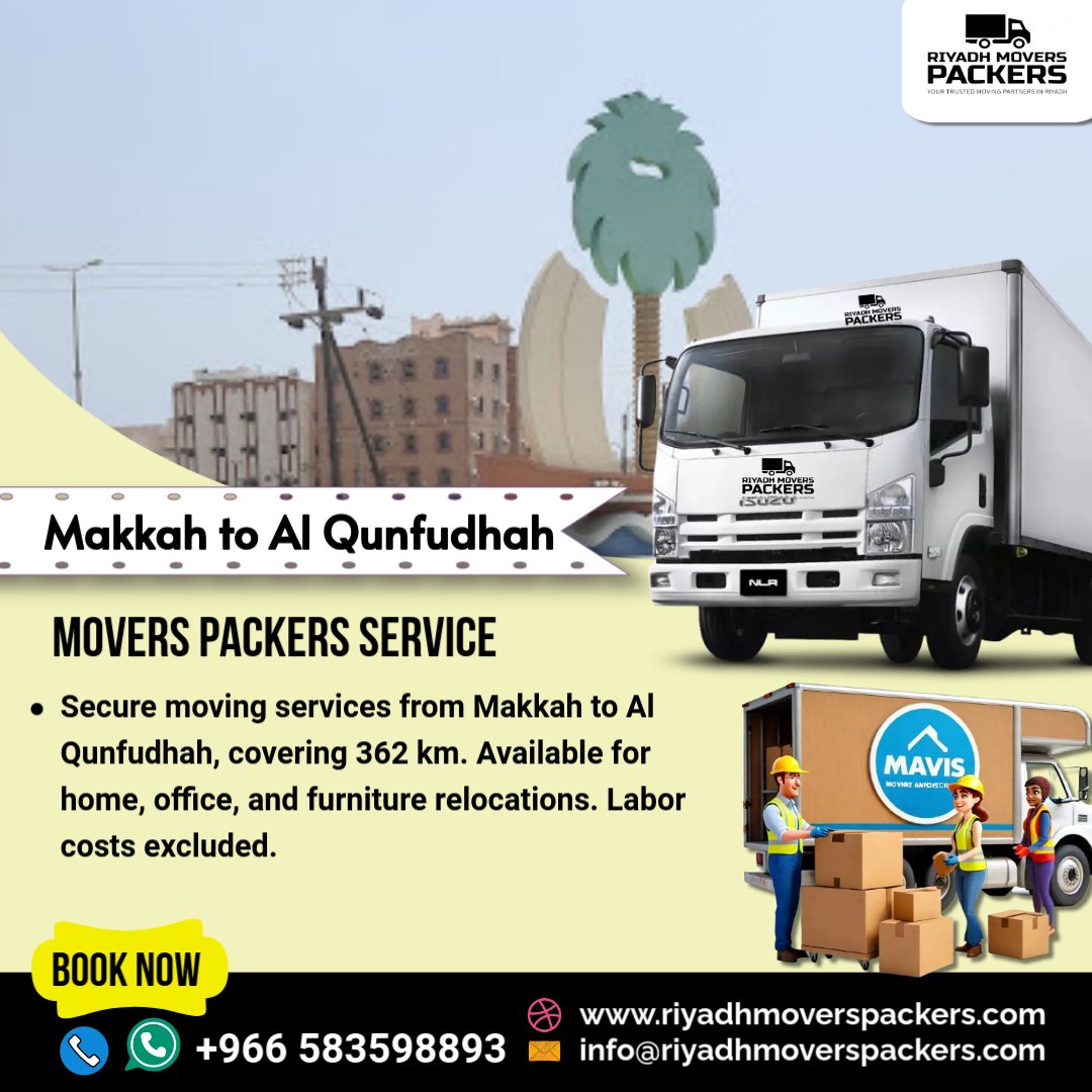 Makkah to Al Qunfudhah Packers Services