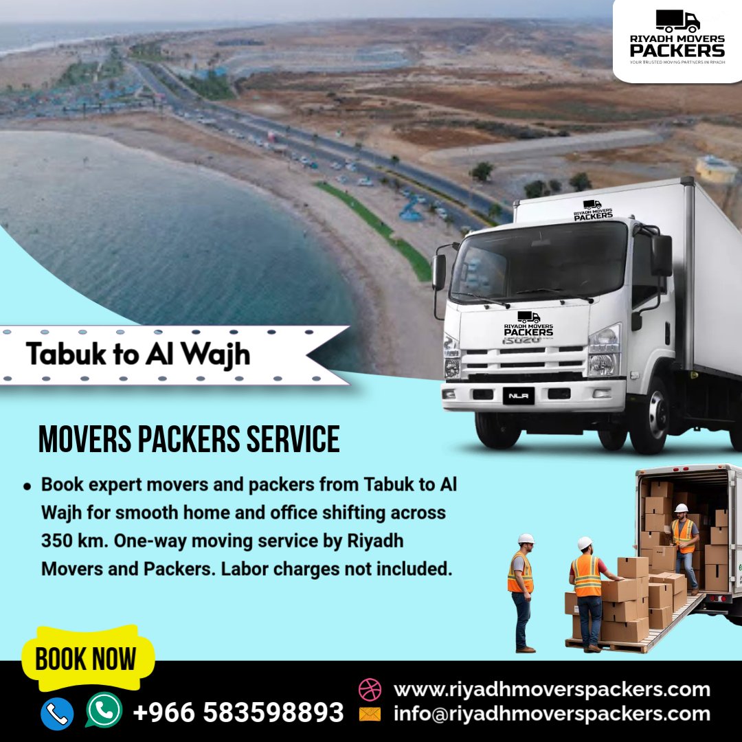 Tabuk to Al Wajh Movers and Packers Services Home & Office Shifting One-Way Transfer (350 KM)