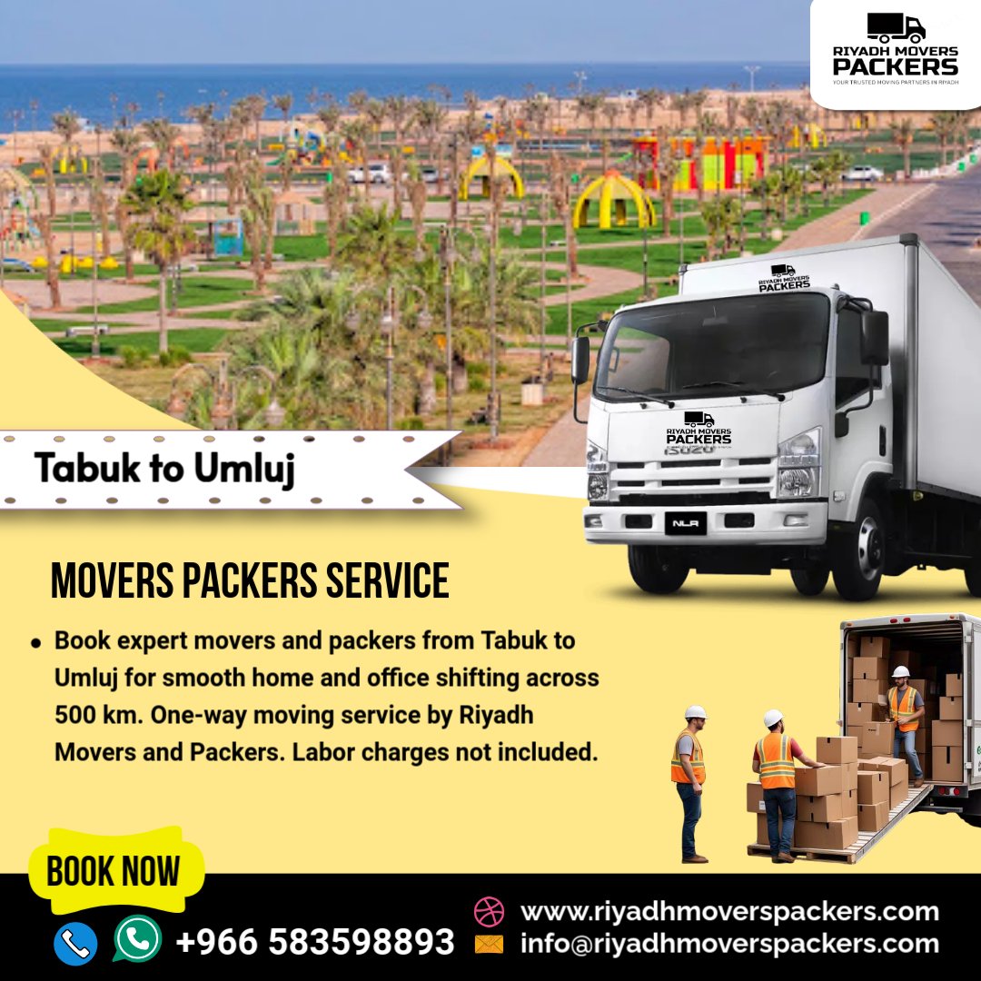 Tabuk to Umluj Movers and Packers Services Home & Office Shifting One-Way Transfer (500 KM)
